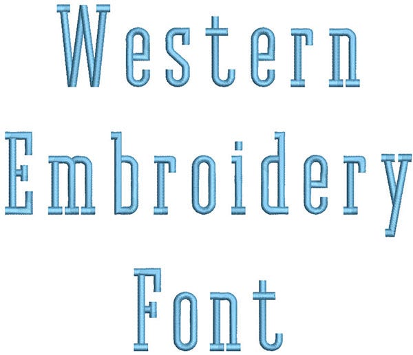Western Embroidery Font | Machine Embroidery Designs by JuJu