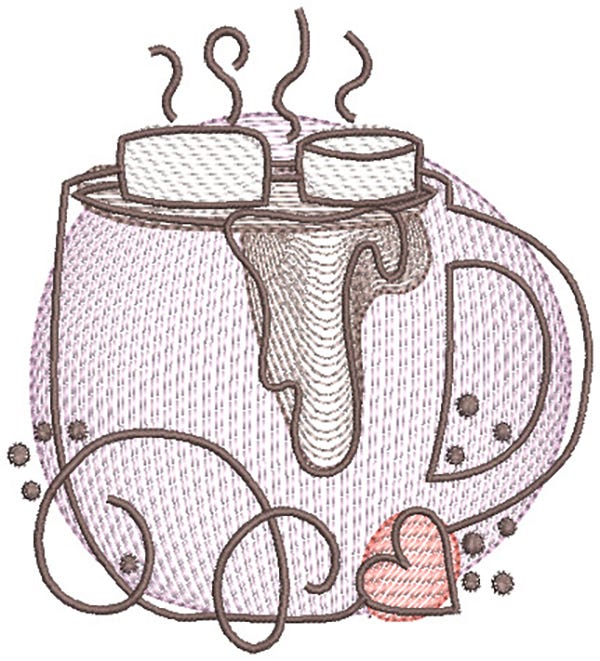 Winter Warmth Sketch Digital Embroidery Designs by JuJu