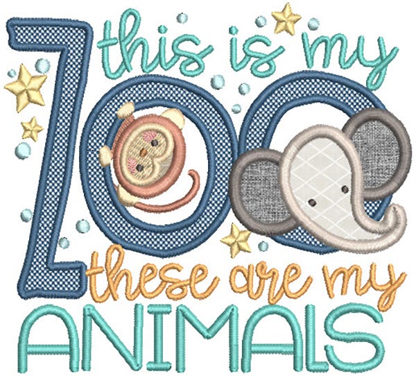Zoo Word Art 2 Machine Embroidery Designs By JuJu