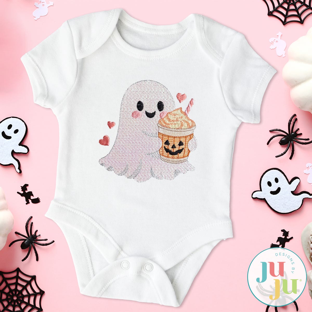 Cute Sparkling Ghosts Embroidery Set | Machine Embroidery Designs by JuJu