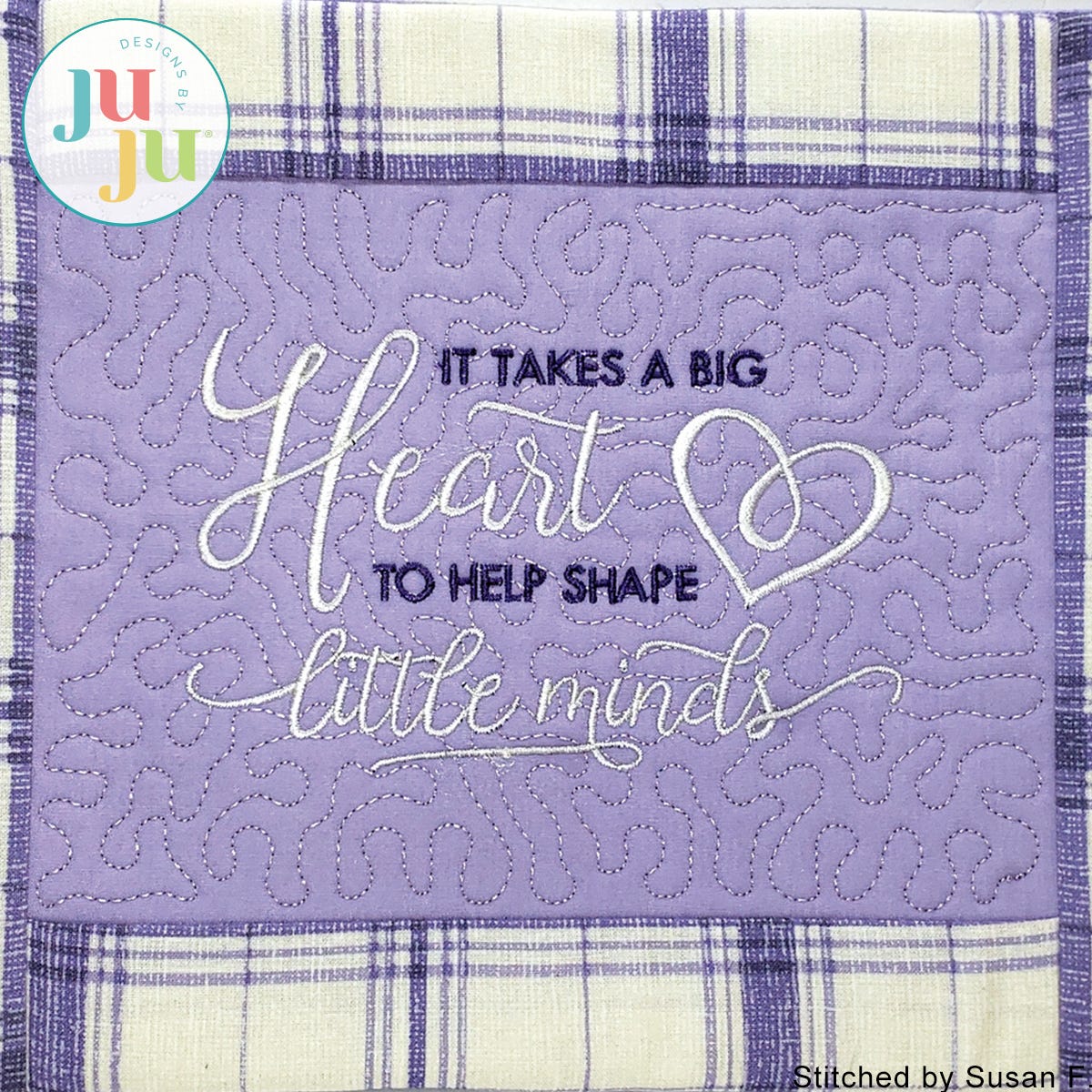 In The Hoop Big Heart Mini Placemat Project by Oma's Place | Machine Embroidery Designs by JuJu