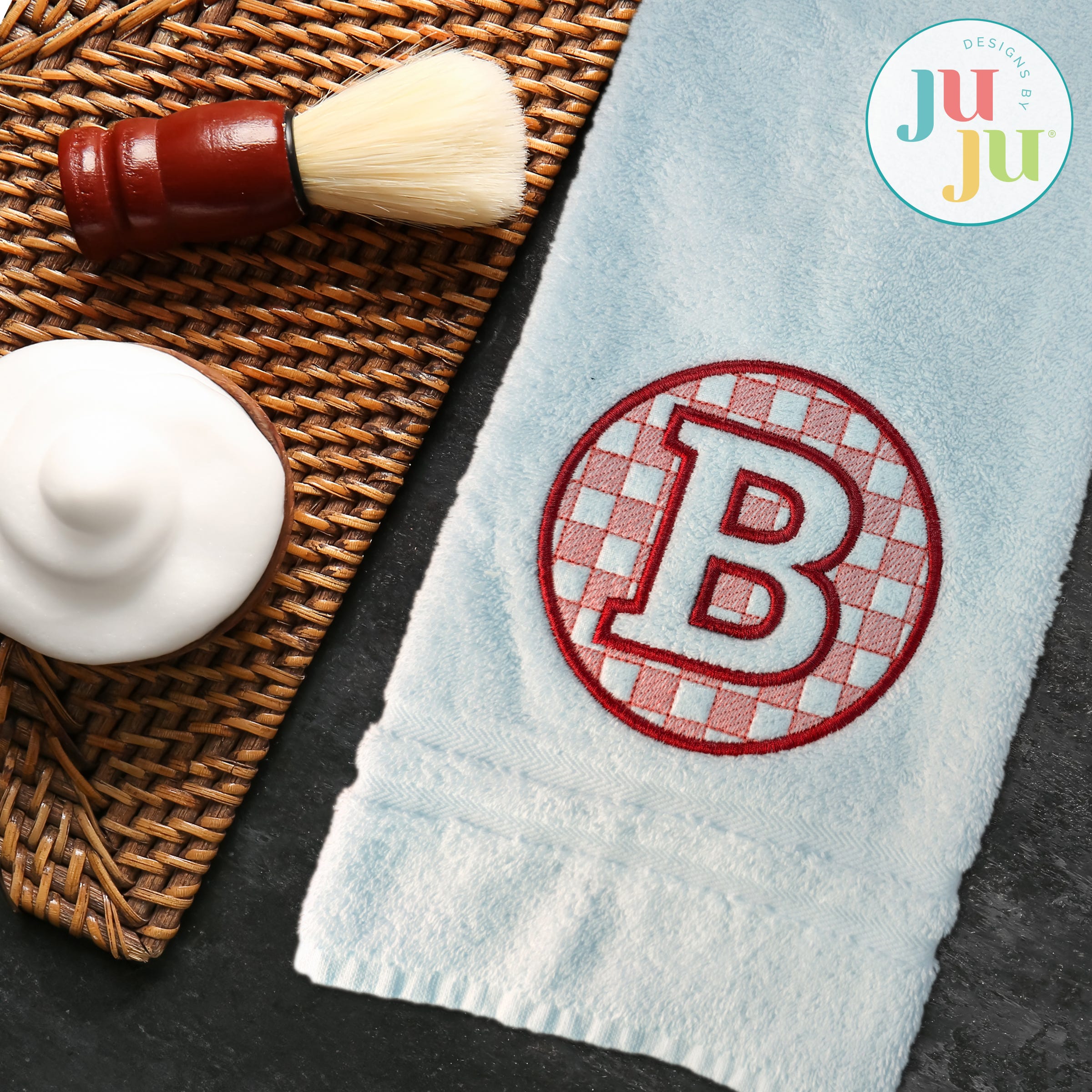 Embossed Checkered Alphabet Embroidery Set