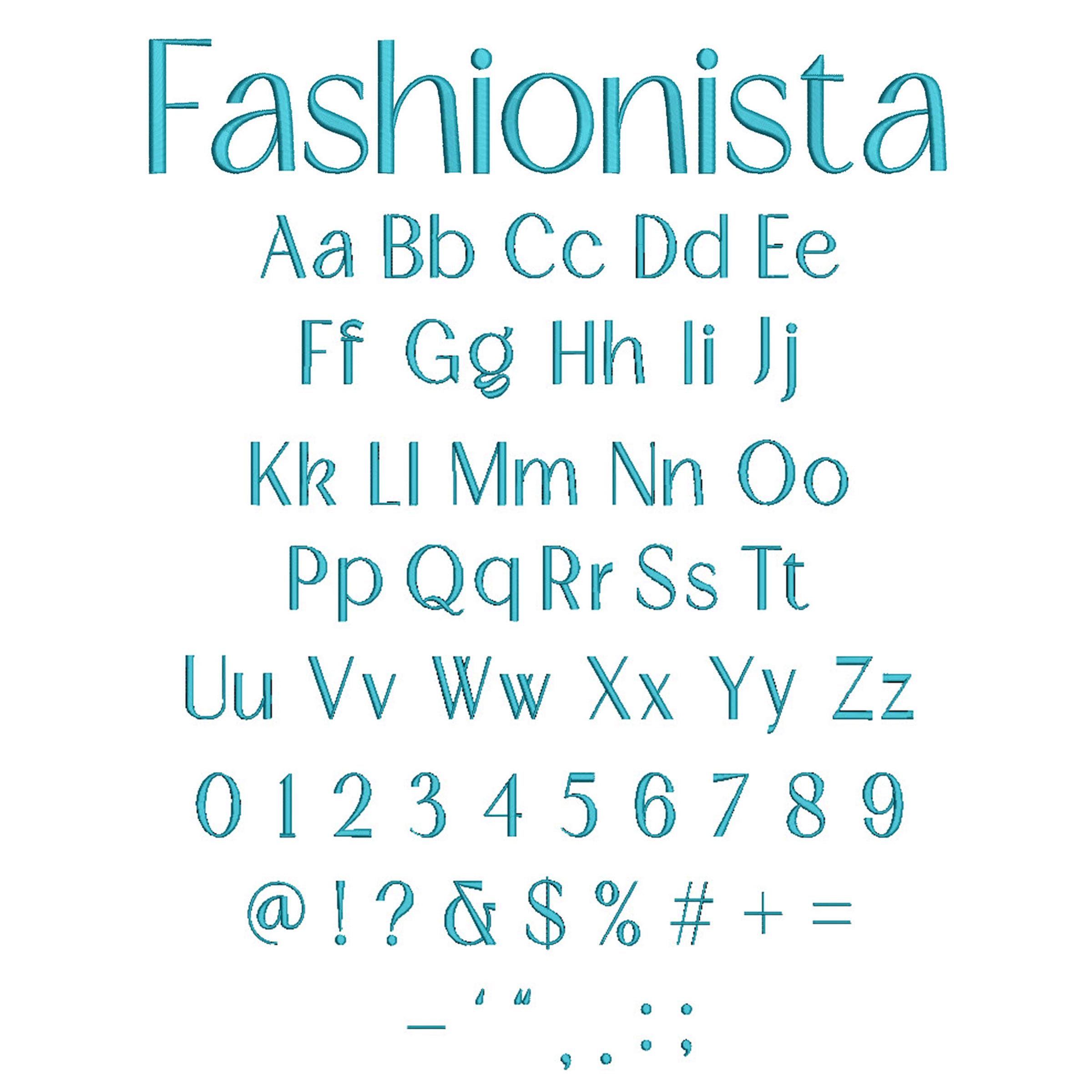 Fashionista Embroidery Font  | Machine Embroidery Designs by JuJu