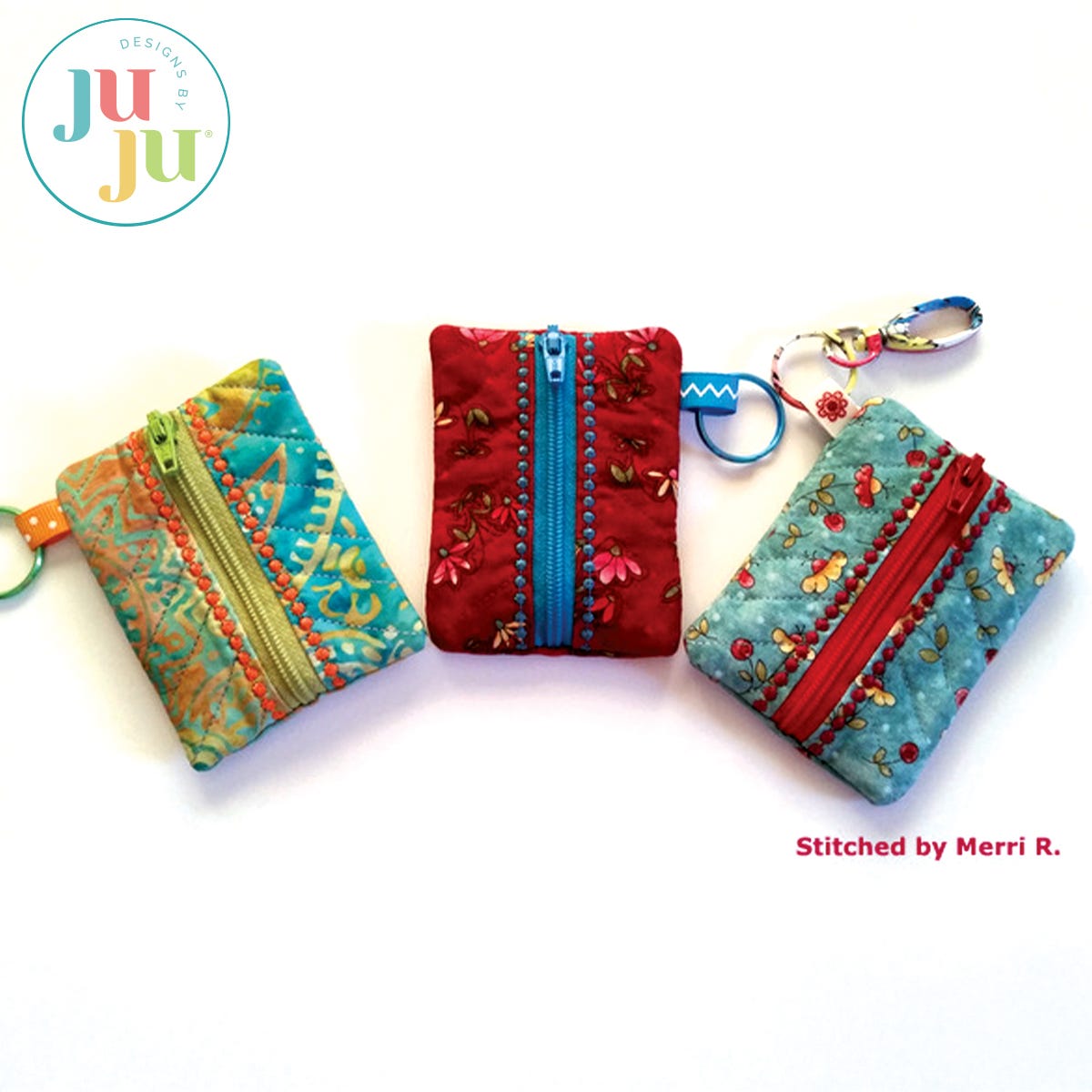 In The Hoop Mini Zip Case Project by Oma's Place | Machine Embroidery Designs by JuJu