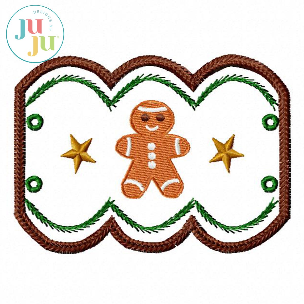 In The Hoop Gingerbread Candle Wrap Project by Oma's Place | Machine Embroidery Designs by JuJu