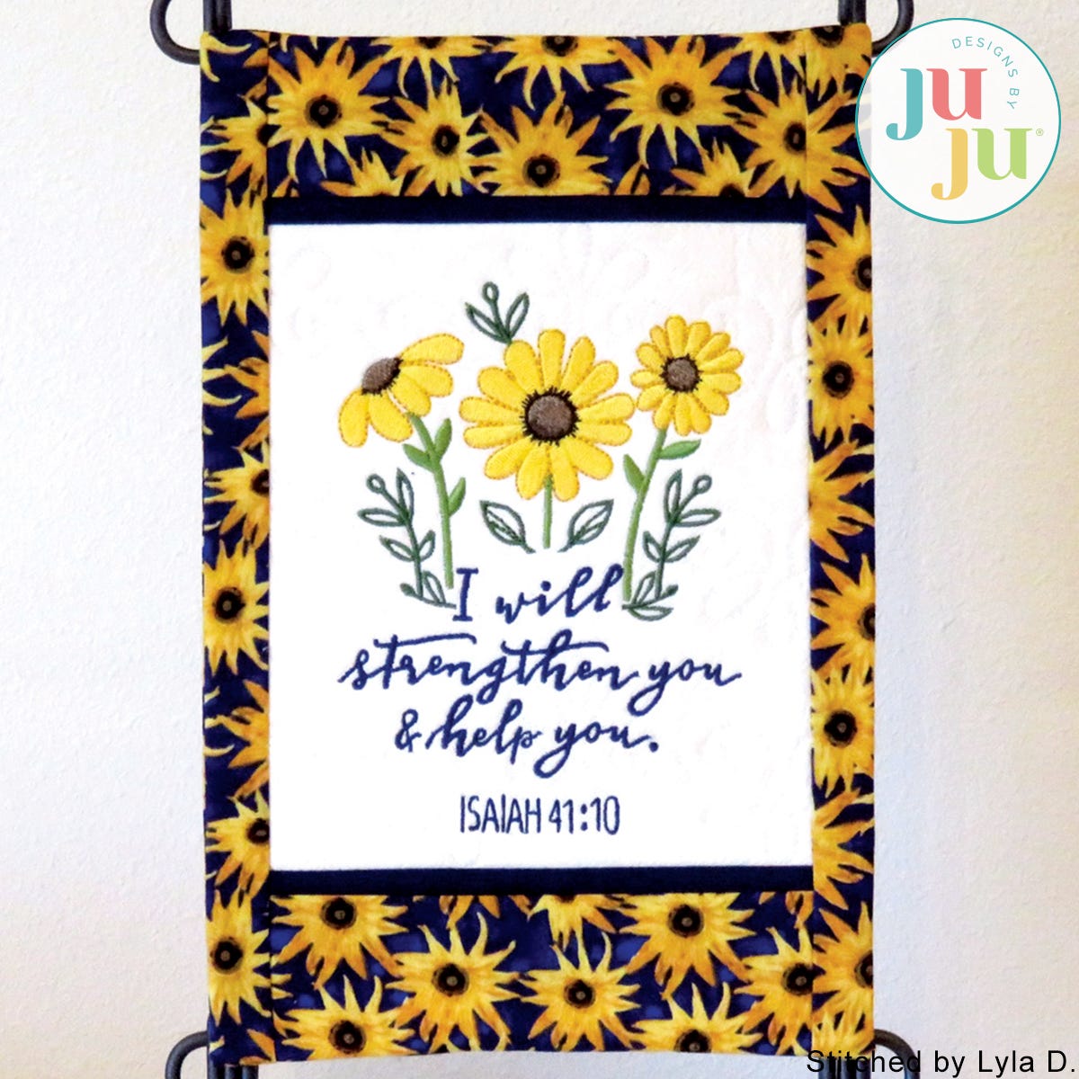 In The Hoop Inspirational Daisy Mini Quilt Project by Oma's Place | Machine Embroidery Designs by JuJu