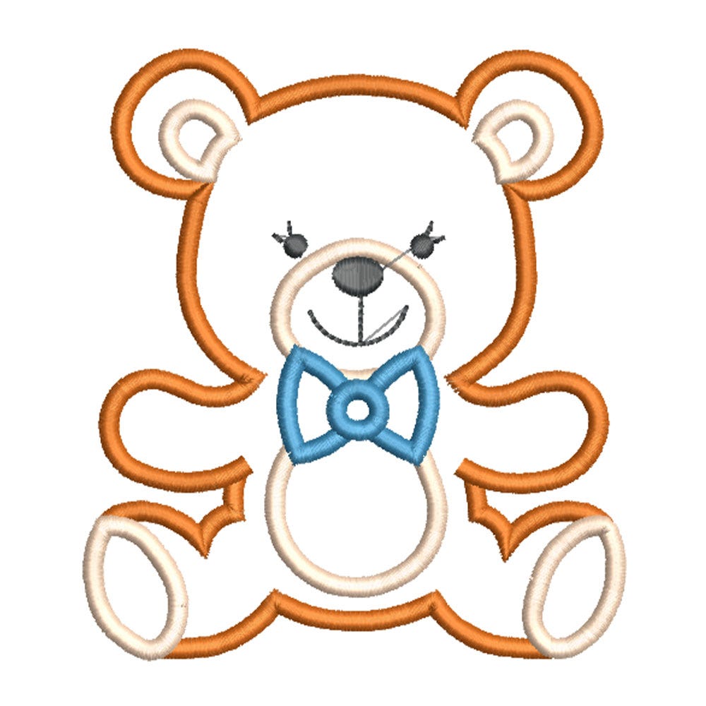 FREE Teddy Applique Embroidery Design | Machine Embroidery Designs by JuJu