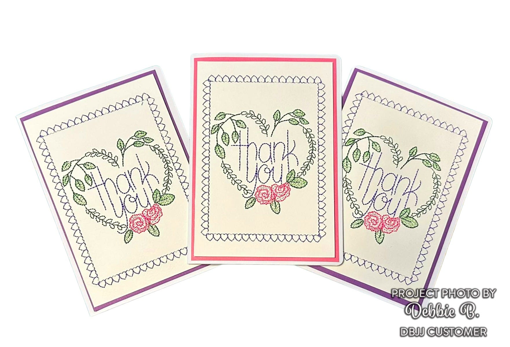                                 Thank You Greeting Cards 1 | Machine Embroidery Designs by JuJu
                            