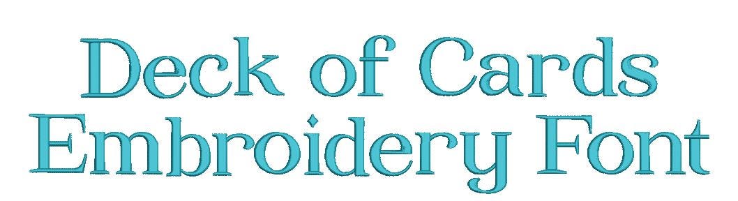Deck of Cards Embroidery Font | Machine Embroidery Designs by JuJu