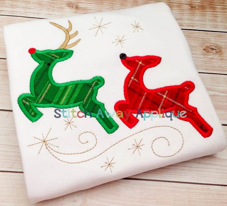 Reindeer Silhouettes | Machine Embroidery Designs by JuJu/ Stitch Away Applique 