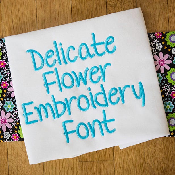 Delicate Flower Embroidery Font Machine Embroidery Designs by JuJu
