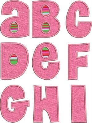 Easter Egg Applique Font