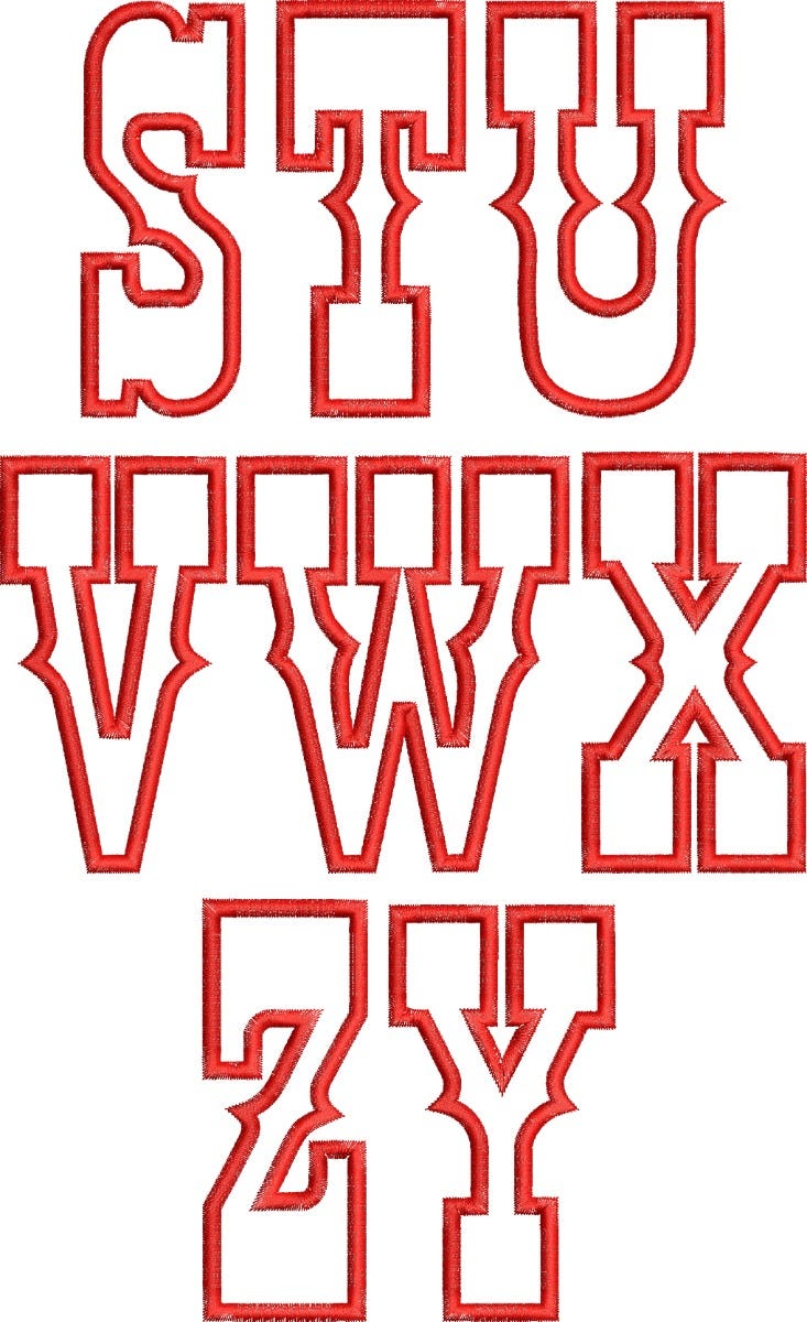                                 Cowboy Applique Font | Machine Embroidery Designs by JuJu
                            