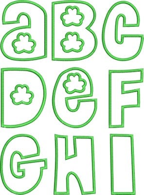 St Patricks Applique Font