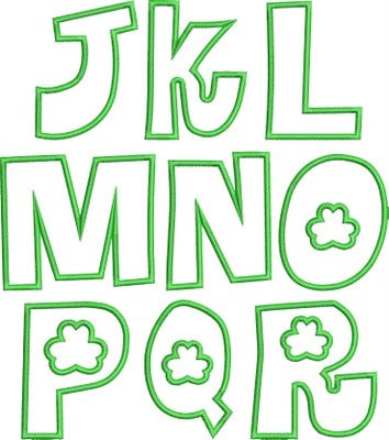 St Patricks Applique Font
