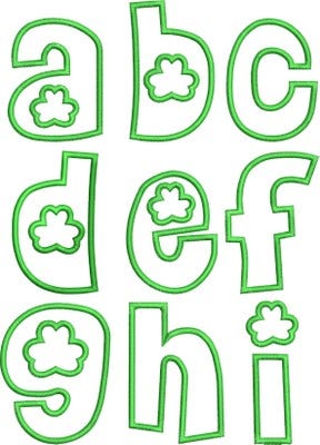 St Patricks Applique Font