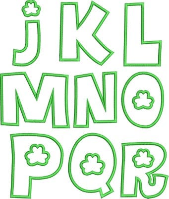 St Patricks Applique Font