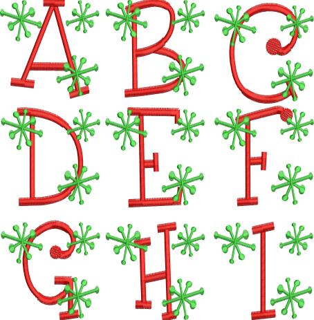 Sparkle Stacked Monogram Font | Machine Embroidery Designs by JuJu