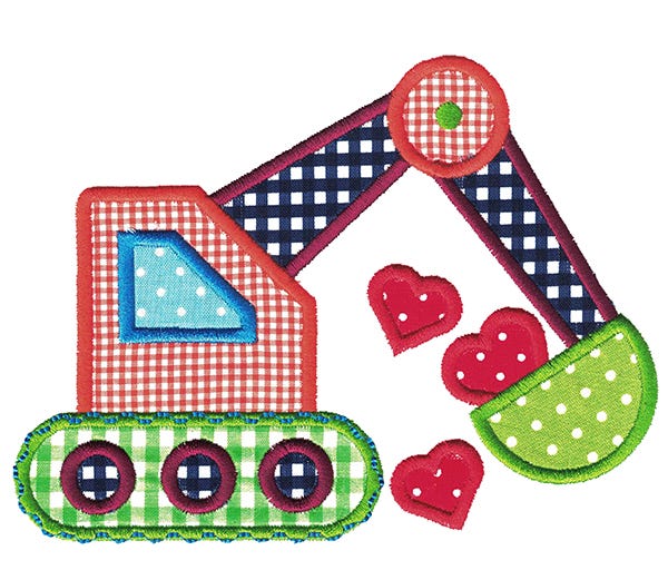 Valentine Vehicles Applique Machine Embroidery Designs by JuJu