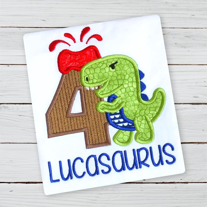 Dino Numbers | Machine Embroidery Designs by JuJu