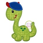 Dino in Ball Cap Applique | Machine Embroidery Designs by JuJu