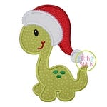 Dino in Santa Hat Applique | Machine Embroidery Designs by JuJu