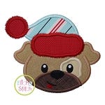 Winter Dog Face Boy Applique | Machine Embroidery Designs by JuJu