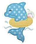 Dolphin Inner Tube Applique | Machine Embroidery Designs by JuJu