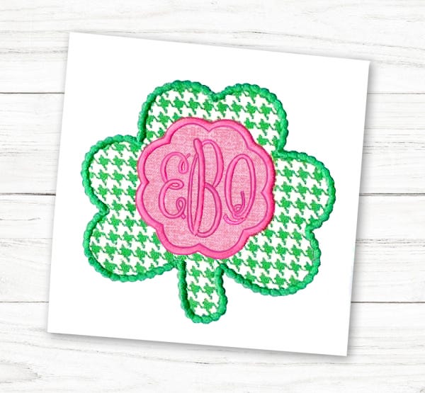                                 Mono Scallop Shamrock Frame | Machine Embroidery Designs by JuJu
                            