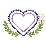 Double Heart with Leaves Embroidery | Machine Embroidery Designs by JuJu