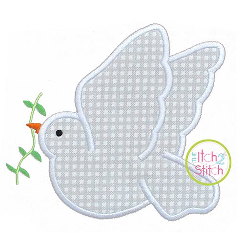 Dove Applique Digital Machine Embroidery Designs by JuJu