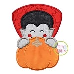 Dracula Pumpkin Peeker Applique | Machine Embroidery Designs by JuJu