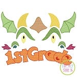 Dragon Face 1st Grade Sketch Embroidery | Machine Embroidery Designs by JuJu