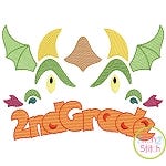Dragon Face 2nd Grade Sketch Embroidery | Machine Embroidery Designs by JuJu