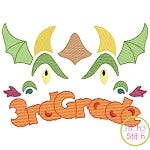 Dragon Face 3rd Grade Sketch Embroidery | Machine Embroidery Designs by JuJu
