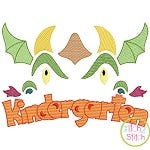 Dragon Face Kindergarten Sketch Embroidery | Machine Embroidery Designs by JuJu