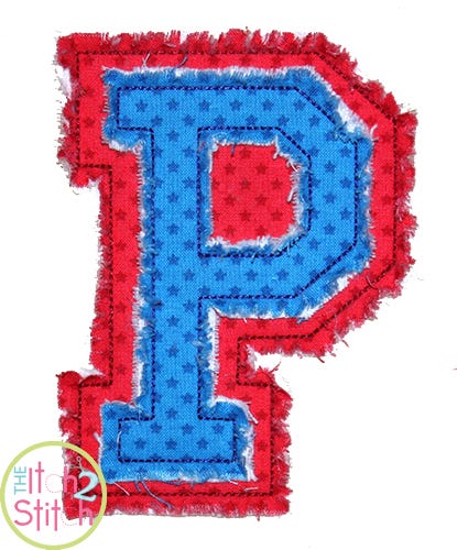Raggy Double Varsity Applique Font | Machine Embroidery Designs by JuJu
