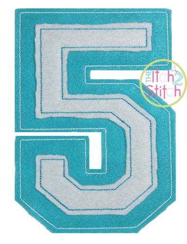 Raggy Double Varsity Applique Numbers Font | Machine Embroidery Designs by JuJu