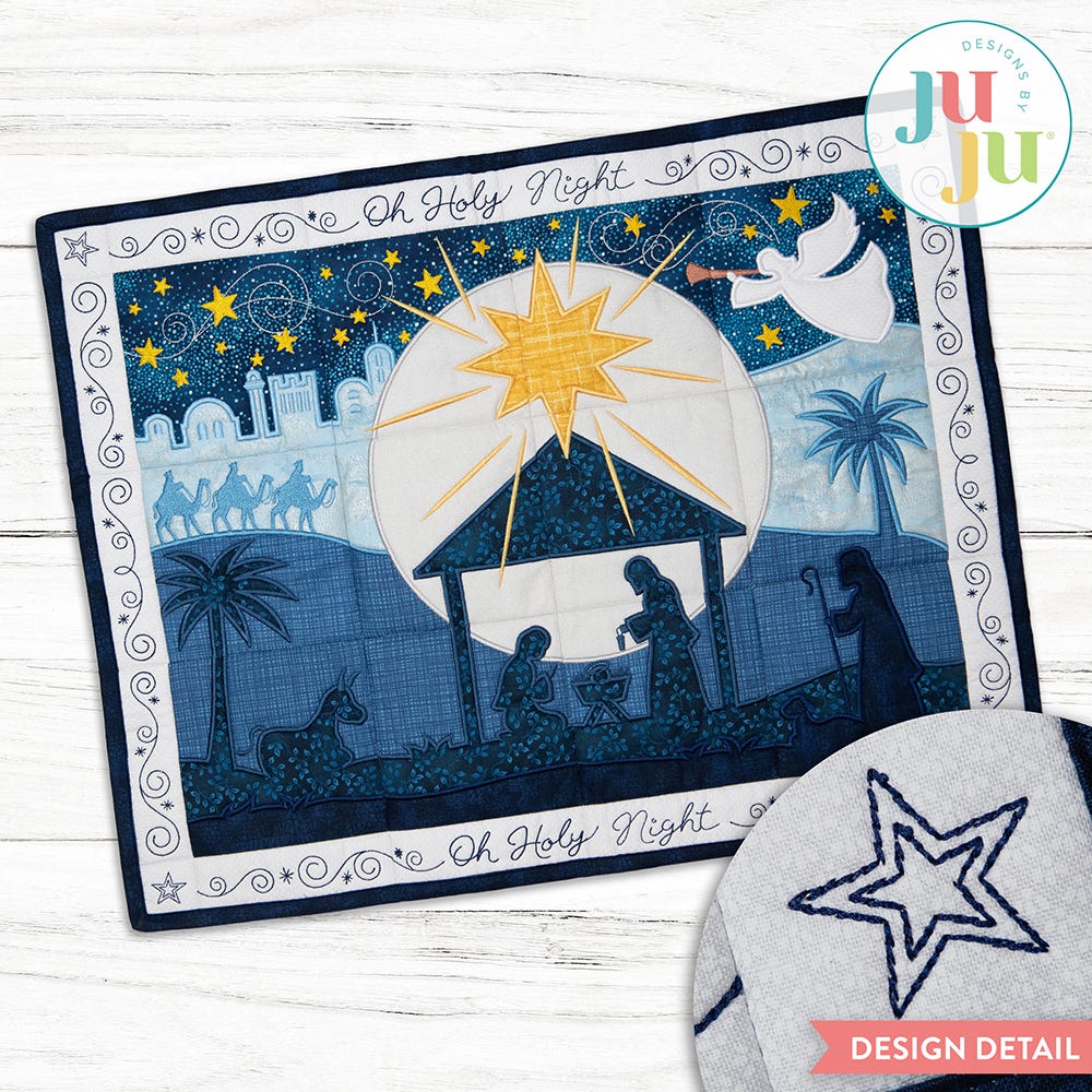 In The Hoop Nativity Wall Hanging Project | Machine Embroidery Designs by JuJu