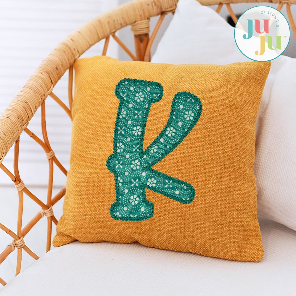 Farmhouse Lemonade Applique Embroidery Font | Machine Embroidery Designs by JuJu