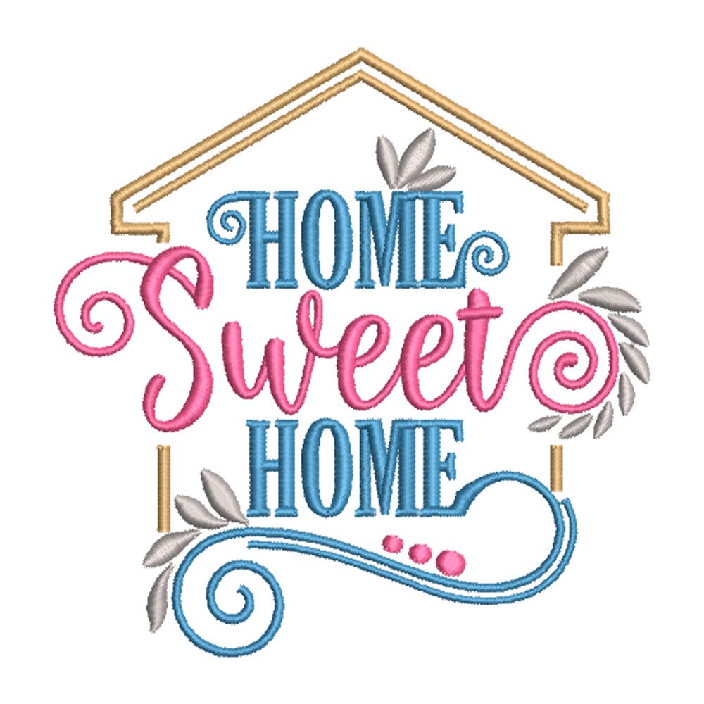 FREE Home Sweet Home Embroidery Design | Machine Embroidery Designs by JuJu