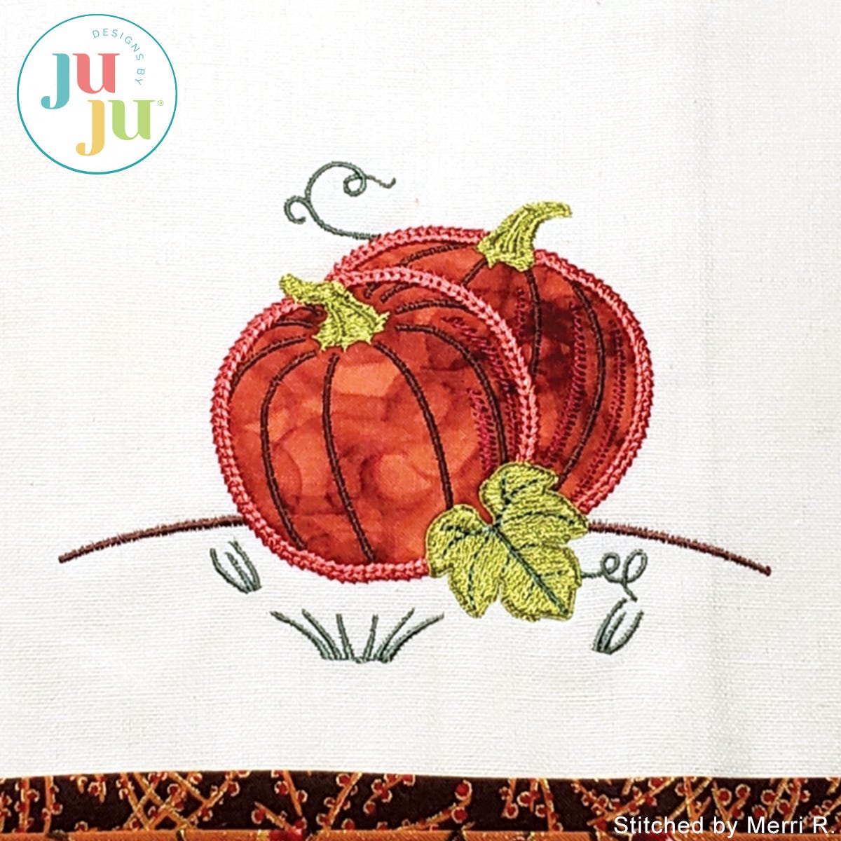 Applique Pumpkins Embroidery Design by Oma's Place | Machine Embroidery Designs by JuJu