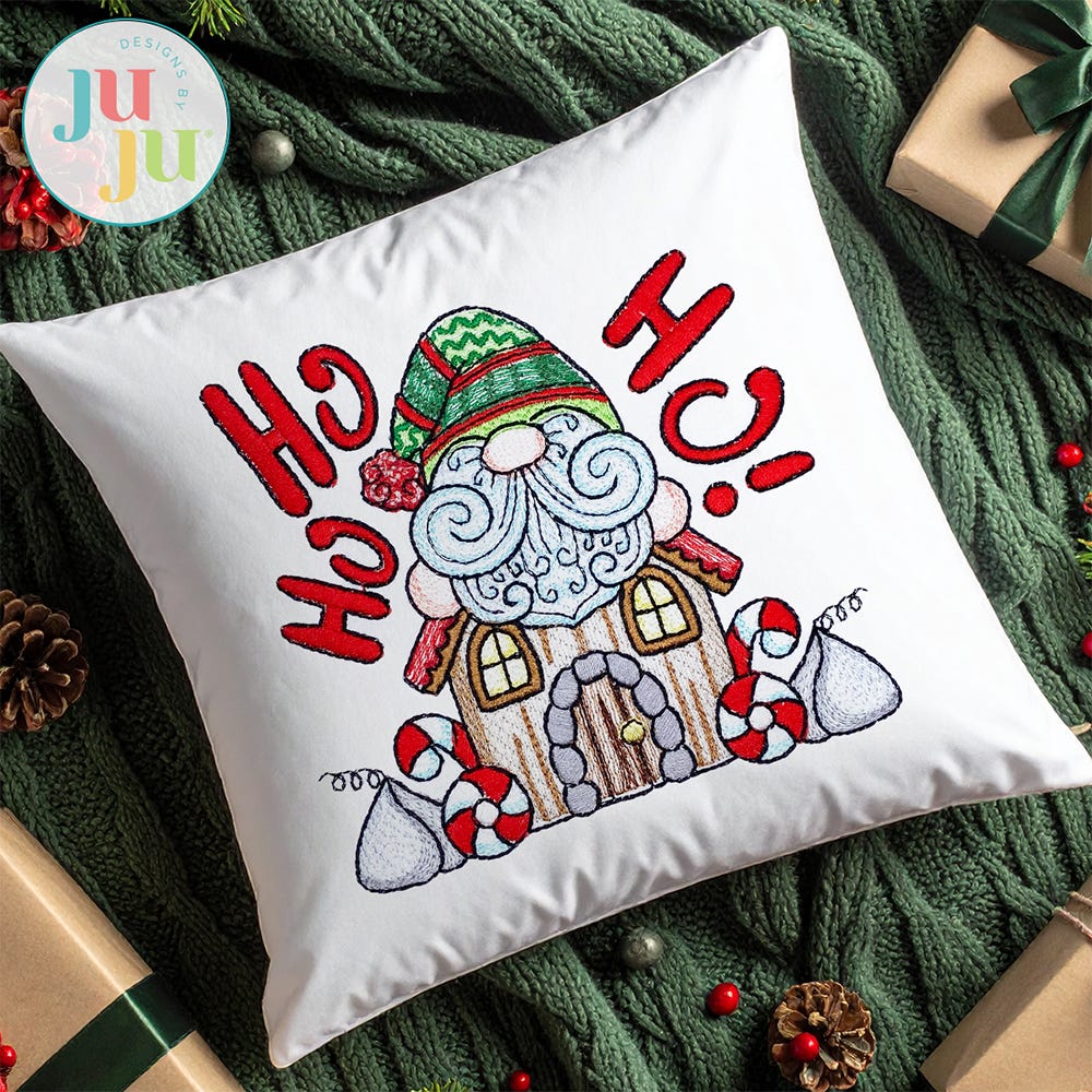 Swirly Beard Santa 6 Embroidery Design | Machine Embroidery Designs by JuJu