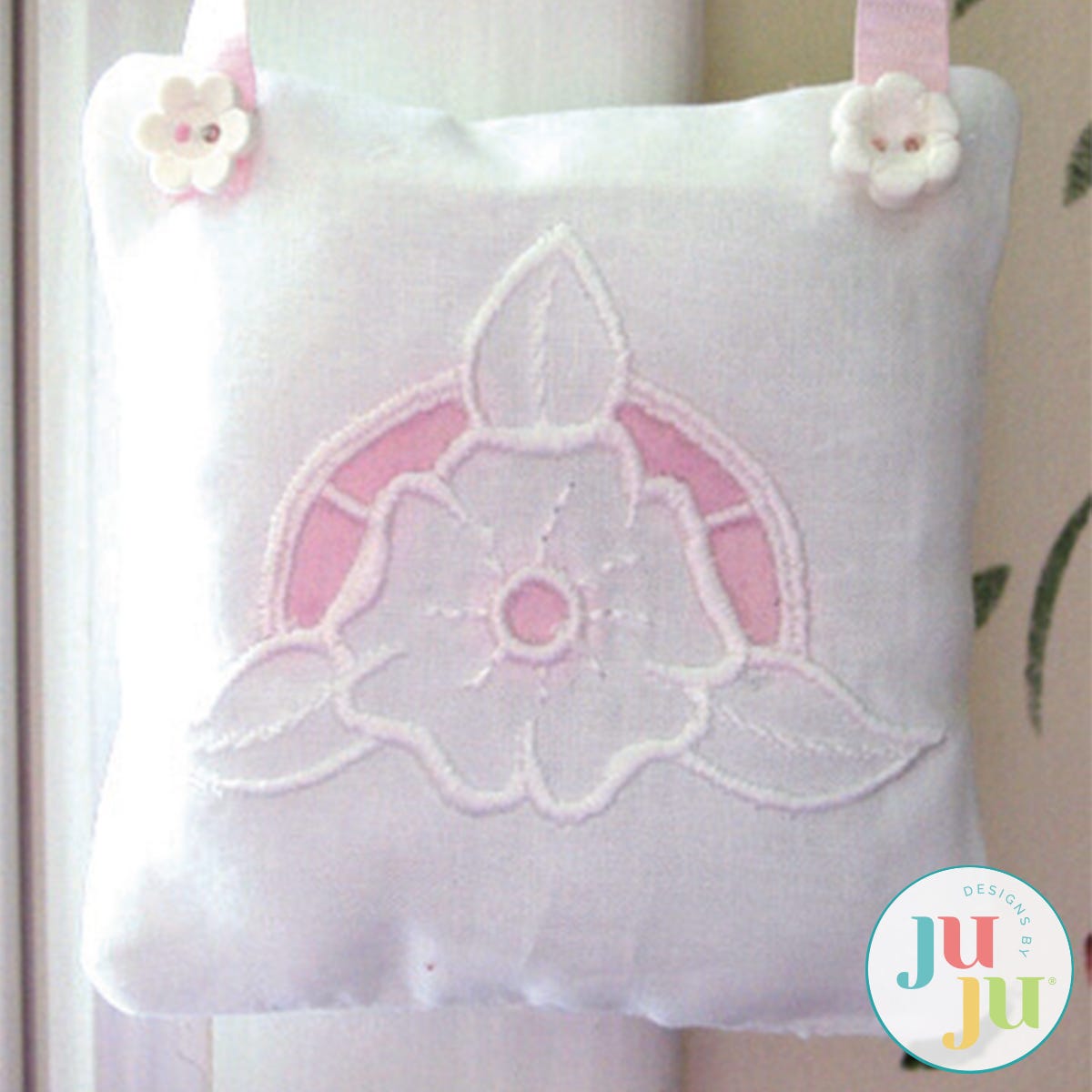 Rose Cutwork Sachet by Oma's Place | Machine Embroidery Designs by JuJu