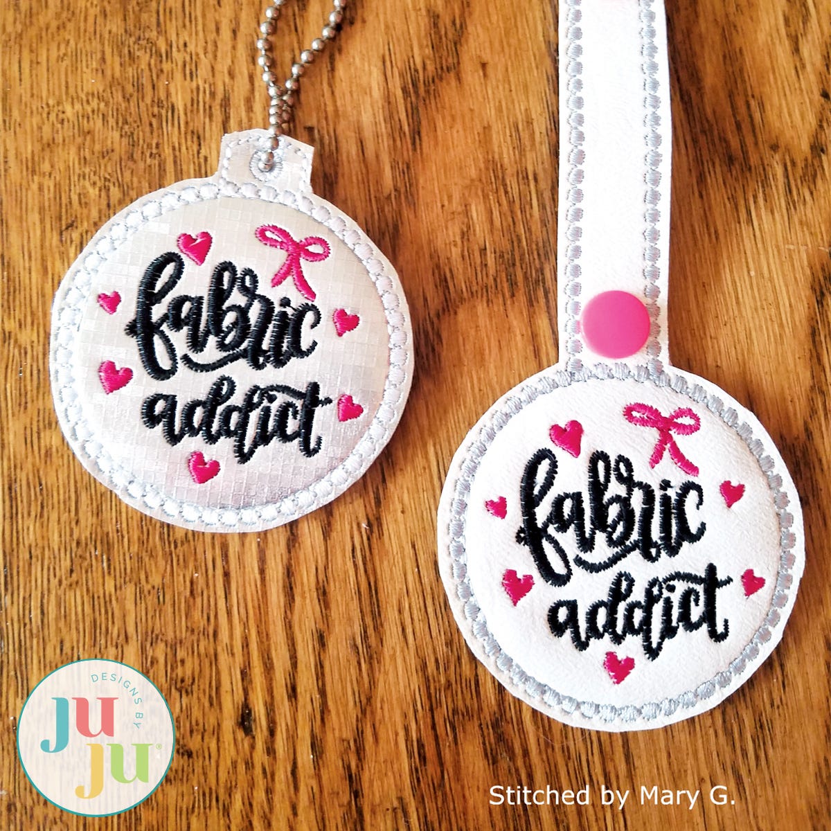 In The Hoop Fabric Addict Tags Project by Oma's Place | Machine Embroidery Designs by JuJu