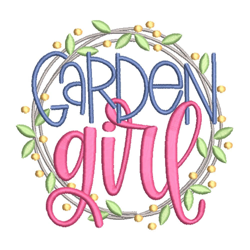 FREE Garden Girl Embroidery Design | Machine Embroidery Designs by JuJu