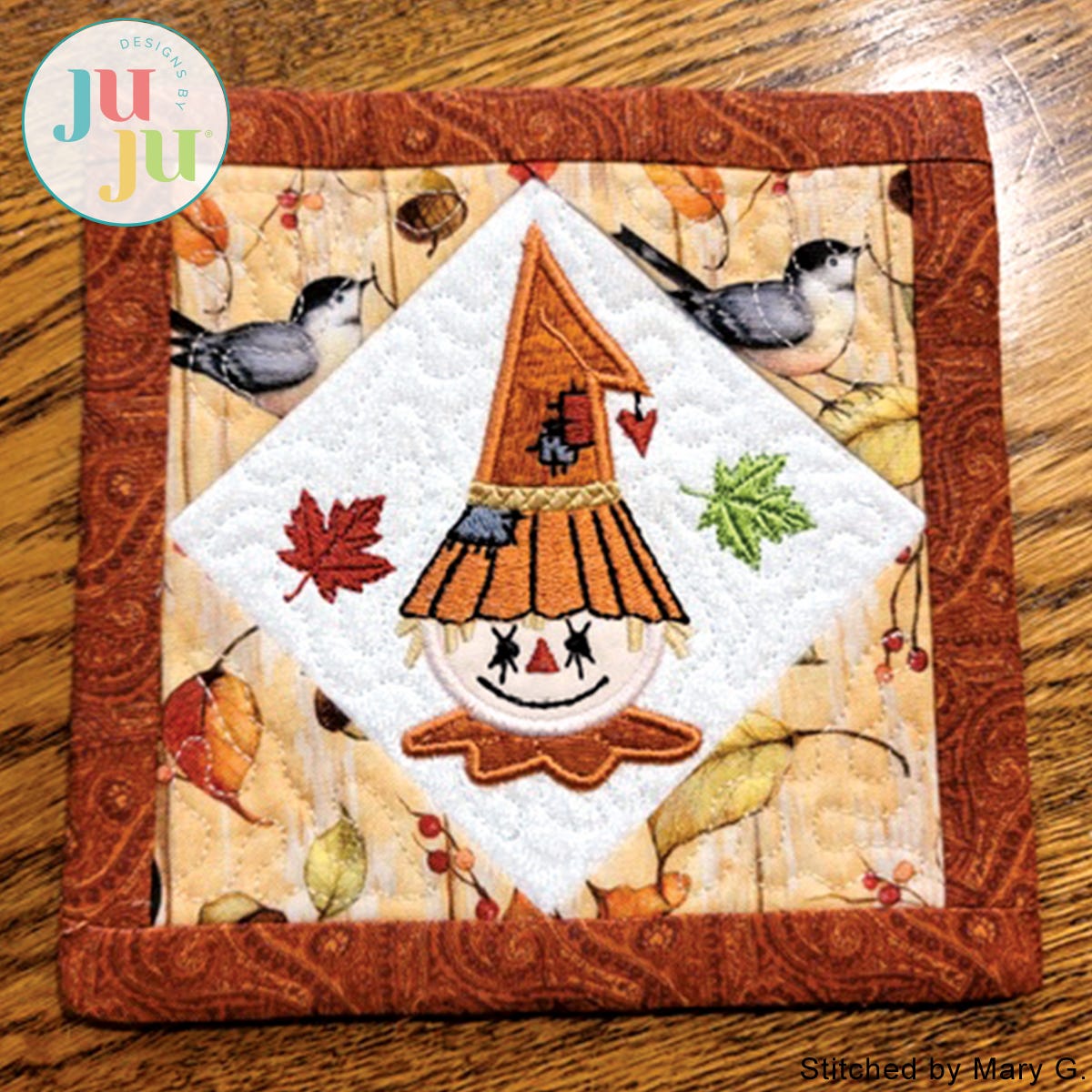 Scarecrow Tiny Quilt by Oma's Place | Machine Embroidery Designs by JuJu