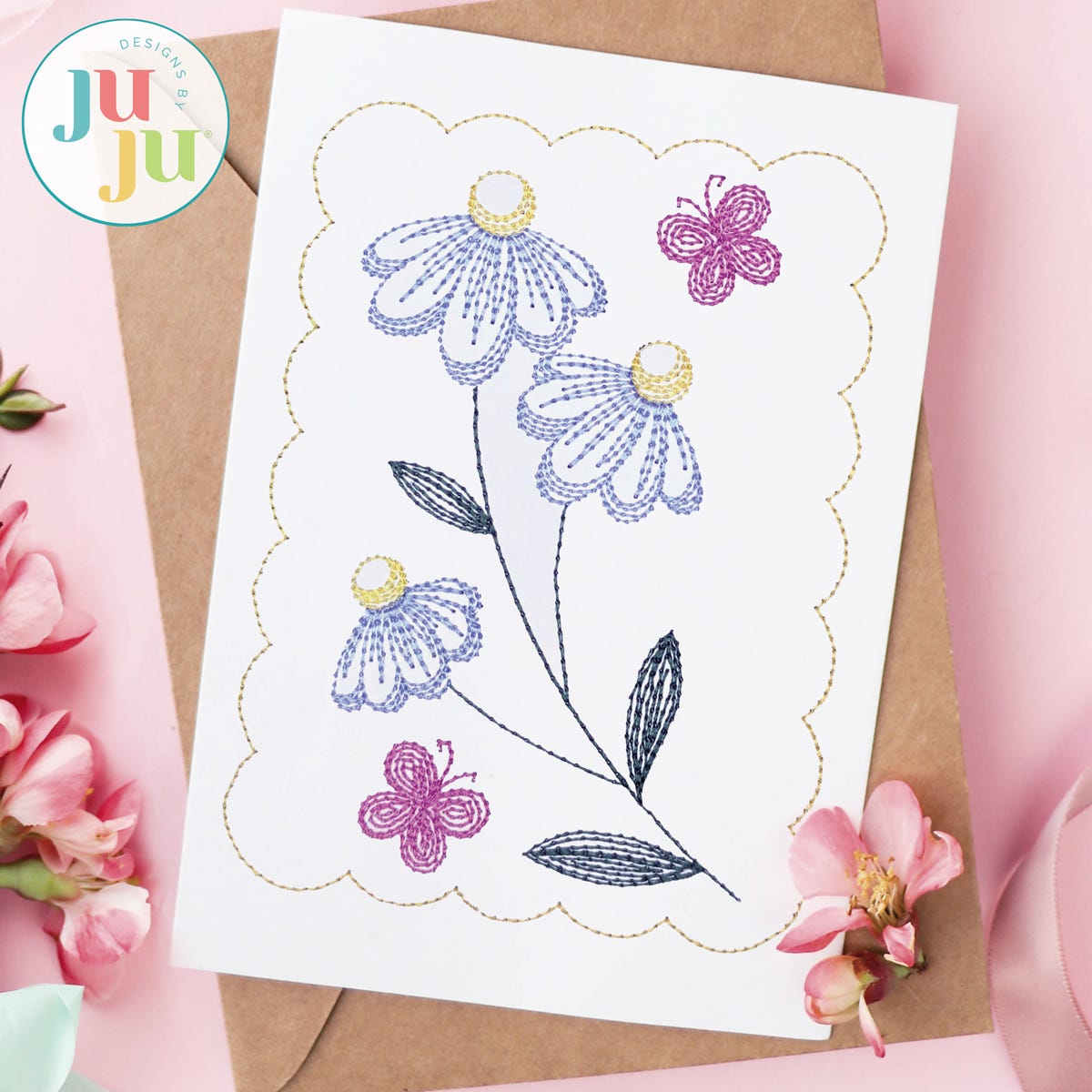 All Occasions Greeting Card Embroidery Set 3 | Machine Embroidery Designs by JuJu