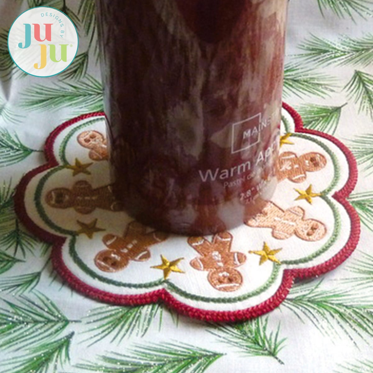 Ginger Candle Mat by Oma's Place | Machine Embroidery Designs by JuJu