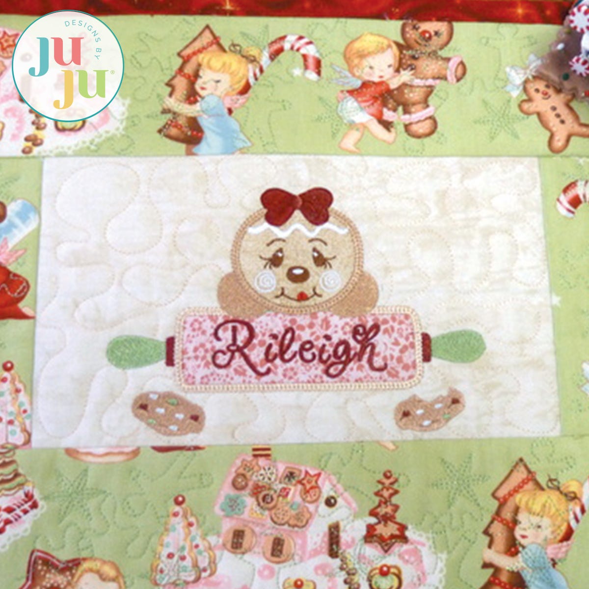 Gingerbread Placemats by Oma's Place | Machine Embroidery Designs by JuJu